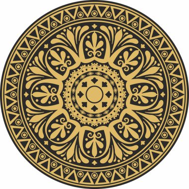 Antik Yunan ve Roma İmparatorluğu 'nun altın kaplama klasik süsü. Çember, Arabesk, Bizans deseni