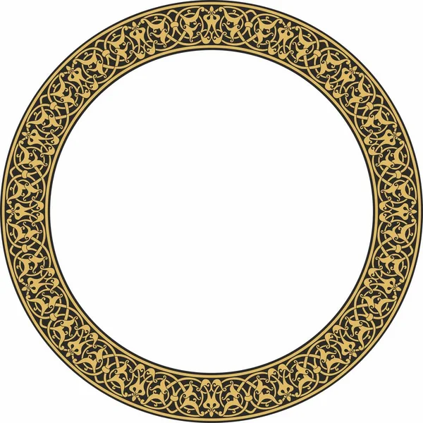 Ornement Oriental Rond Vectoriel Cercle Arabe Motifs Iran Irak Turquie — Image vectorielle