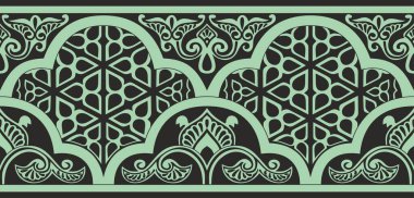 Vektör renkli, pürüzsüz Mısır süsü. Sonsuz çember, halka, sınır, Eski Mısır çerçevesi.