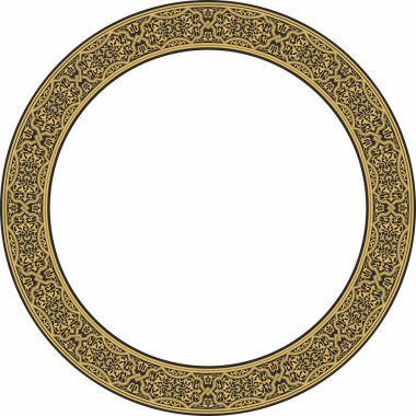 Vektör renkli, pürüzsüz Mısır süsü. Sonsuz çember, halka, sınır, Eski Mısır çerçevesi.