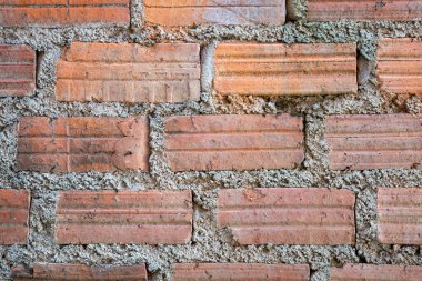 Kırmızı tuğlalı tuğla duvar, kırmızı tuğla arka plan. doku eski duvar kırmızı kiremit