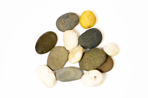 Diferentes Tipos Colores Comunes Piedras Utilizadas Construcción Aisladas Sobre Fondo —  Fotos de Stock