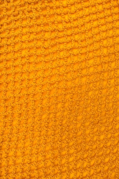 Crochet Background Yellow Color Simple Net Pattern Crochet Texture — Stock Photo, Image