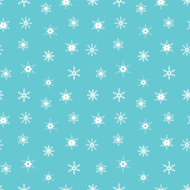 Mavi zemin üzerinde kar taneleri olan kusursuz desen