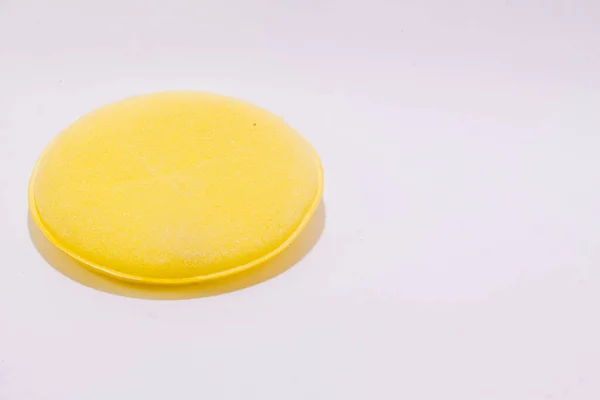 Yellow Dishwashing Sponge Isolated White Background — Stock Photo, Image