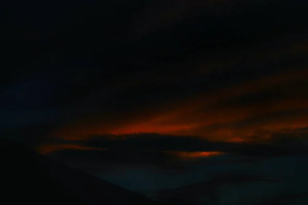 Crepúsculo Vermelho Céu Muito Escuro — Fotografia de Stock