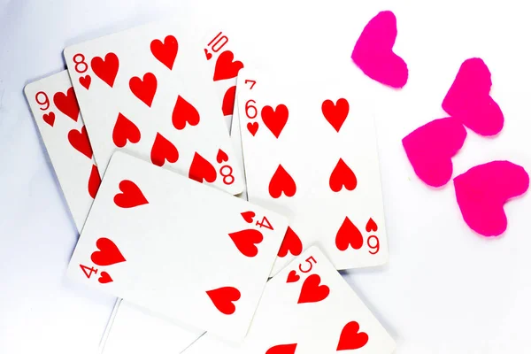 Heart Shaped Accessories Heart Cards Isolated White Background South Kalimantan — Stock Fotó