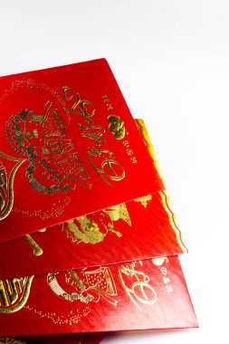 angpao for chinese new year on an isolated white background.