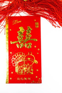 angpao on an isolated white background. Happy Chinese New Year