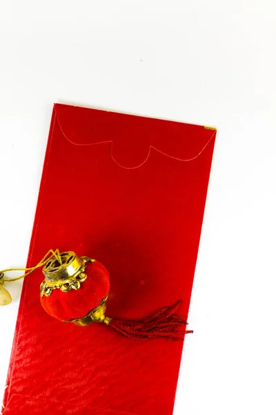 Red Envelope Chinese Lantern Isolated White Background — Fotografia de Stock