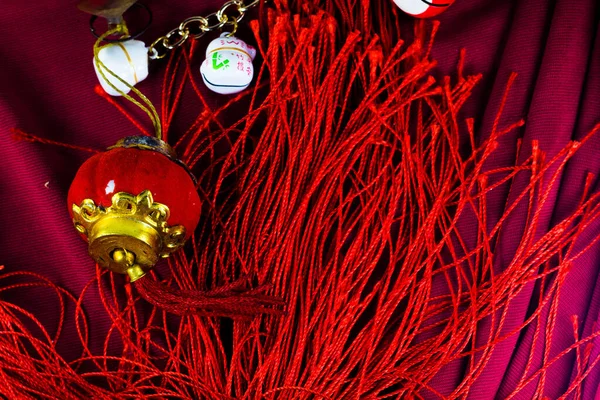 Chinese lanterns with red background color symbolize good luck.