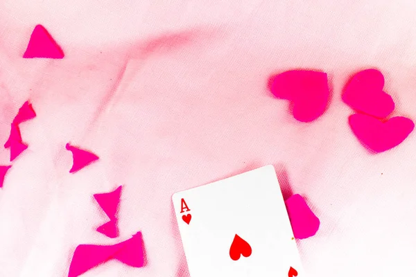 Ace Hearts Pink Background Shades Love — Fotografia de Stock