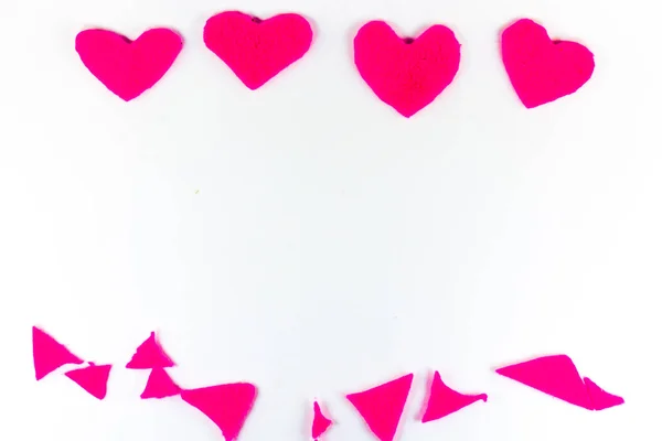 Pink Heart Valentines Day Greetings Isolated White Background — Fotografia de Stock