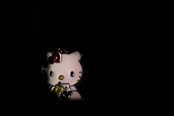 Hello Kitty Изолированном Белом Фоне Копировать Пространство Хобби Страстей Женственности — стоковое фото