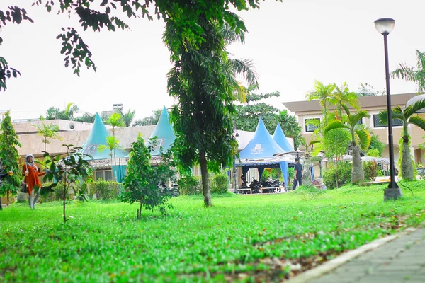 Sabilal Muhtadin Banjarmasin Moschee Garten Mit Grünem Und Kühlem Gras — Stockfoto