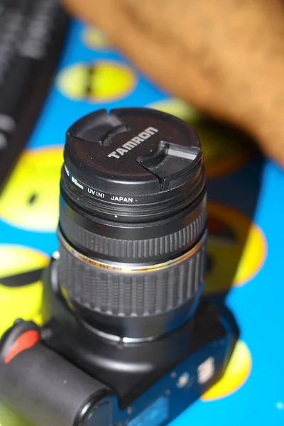 Tamron Lens Mounted Nikon Camera Copy Space Camera Frame Photography — Photo