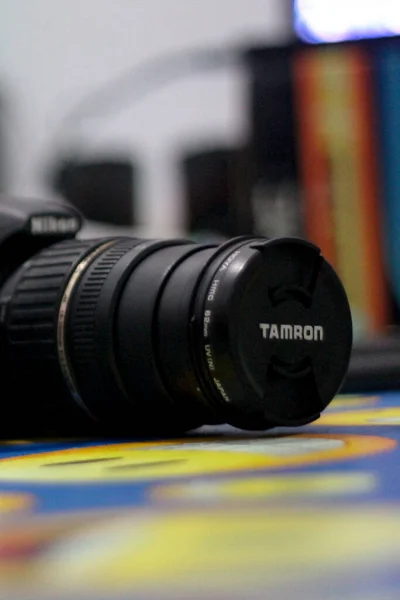 Tamron Brand Long Lens Nikon Camera Copy Space Camera Frame — Photo