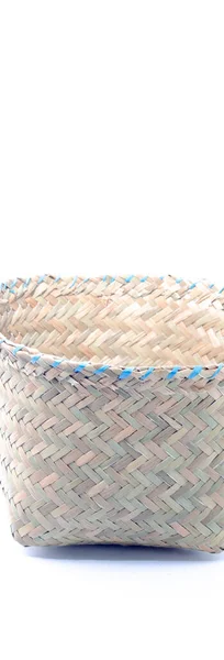 Dry Grass Basket Isolated White Background Baskets Dry Grass Handmade — Stock Photo, Image