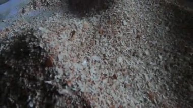 egg shells that have been smooth in the form of mountains of sand grains. no color grading. neutral video. 4K video footage.