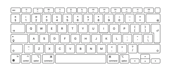 Icona Tastiera Computer Vettore Eps Isolato Sfondo Bianco — Vettoriale Stock