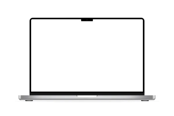 M1 Max ve M1 Pro işlemcili yeni model Slim Apple Macbook Pro. Vektör. Zaporizhzhia, Ukrayna - 26 Ekim 2021