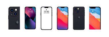 Iphone 13. Yeni alet. Telefon cihazı 13 'ü siyah renkte arıyorum. Zaporizhzhia, Ukrayna - 30 Kasım 2021