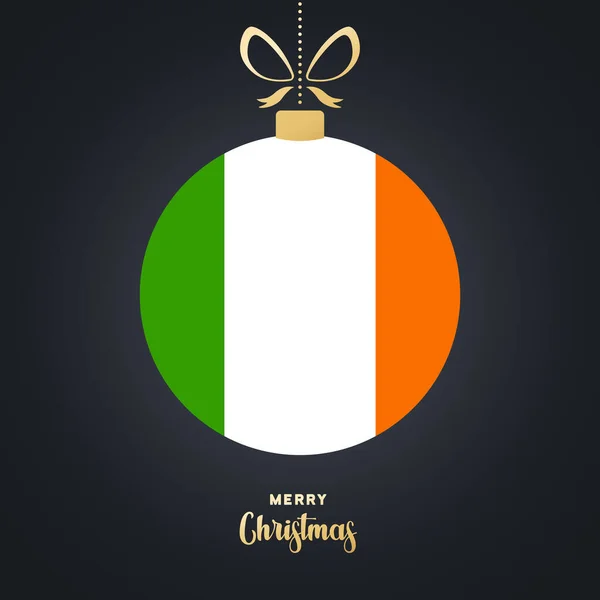 圣诞球图标 圣诞快乐 新年快乐 在爱尔兰度假 病媒Eps 因白人背景而被隔离 — 图库矢量图片