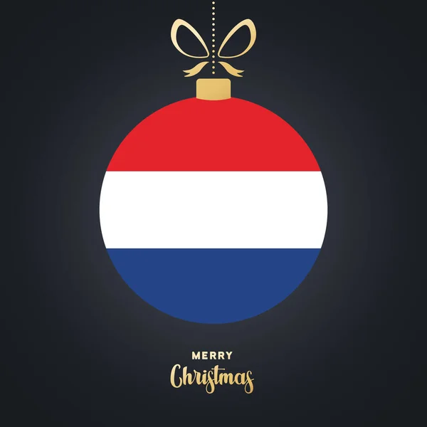 Karácsonyi Labda Ikon Boldog Karácsonyt Boldog Évet Nyaralás Hollandiában Eps — Stock Vector