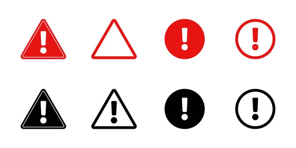 Icona Avviso Impostata Simbolo Pericolo Concetto Attenzione Vettore Eps Isolato — Vettoriale Stock