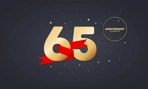 Banner Aniversário Anos Com Fita Vermelha Branco Celebração Dos Anos — Vetor de Stock