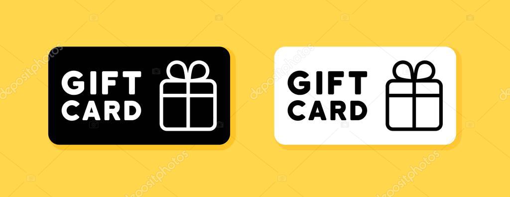 Gift card icon symbol vector. Redeem present box, more discount, perks concept. Gift card, loyalty program, earn points.