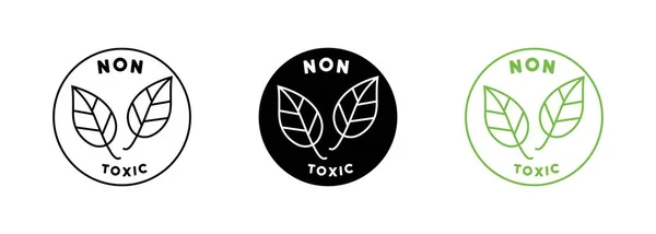 Grüne Pflege Und Ungiftig Aus Wissenschaftstechnologie Etikett Ungiftig Für Kosmetik — Stockvektor
