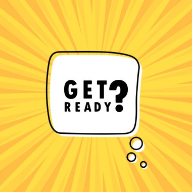 Banner 'dan hazır mesaj. Konuşma balonu pankartı. Vektör EPS 10. Beyaz arkaplanda izole.