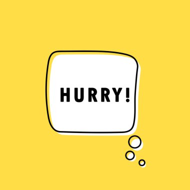 Acele mesajlı pankart. Konuşma balonu pankartı. Vektör EPS 10. Beyaz arkaplanda izole.