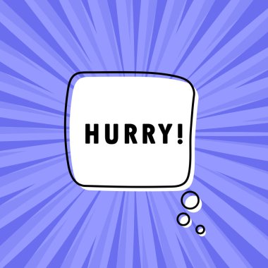 Acele mesajlı pankart. Konuşma balonu pankartı. Vektör EPS 10. Beyaz arkaplanda izole.