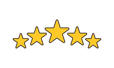 5 yıldız simgesi seti. Müşteri geribildirim kavramı. Vektör EPS 10. Beyaz arkaplanda izole.