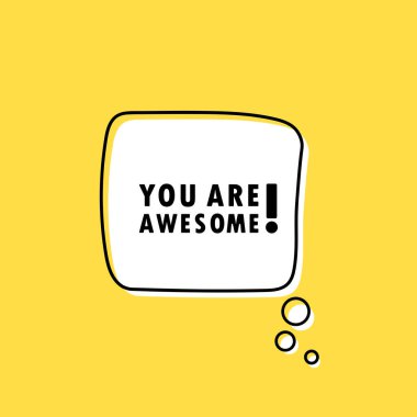 Banner with You harika bir metin. Konuşma balonu pankartı. Vektör EPS 10. Beyaz arkaplanda izole.