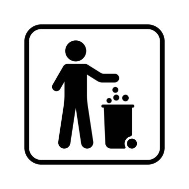 Çöp ikonu at. Çöpü geri dönüştür. Vektör EPS 10. Beyaz arkaplanda izole.