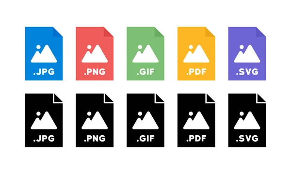 Ensemble Icônes Formats Fichiers Png Svg Jpg Pdf Gif Eps — Image vectorielle