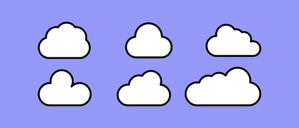 Cloud Icoon Ingesteld Vector Eps Geïsoleerd Witte Achtergrond — Stockvector