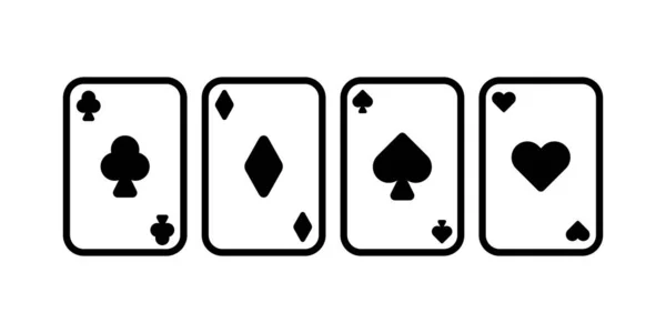 Juego Iconos Cartas Juego Póker Vector Eps Aislado Sobre Fondo — Vector de stock