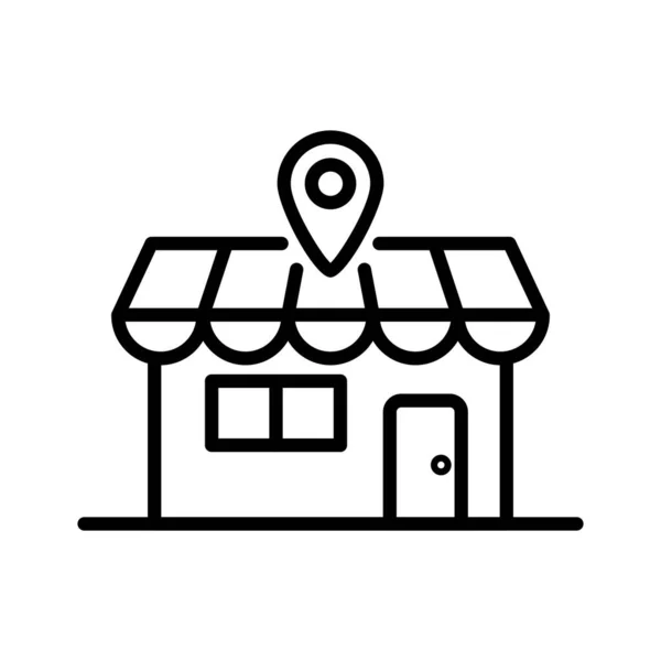 Uložit Ikonu Geolokace Umístění Supermarketu Vektorový Eps10 Izolováno Bílém Pozadí — Stockový vektor