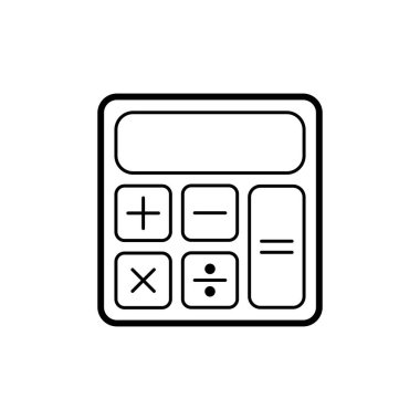 Hesap makinesi simgesi. Eğitim elementi. Vektör EPS 10. Beyaz arkaplanda izole.