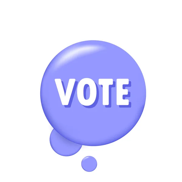 投票だ 投票テキスト付きの3D音声バブル付きバナー Eps 白地に隔離された — ストックベクタ