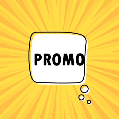 Reklam metniyle pankart. Konuşma balonu pankartı. Vektör EPS 10. Beyaz arkaplanda izole.