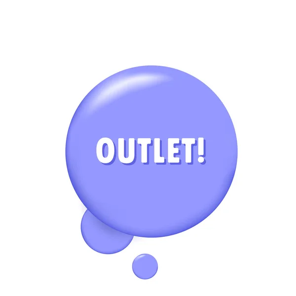 Outlet Banner Con Burbuja Voz Con Texto Salida Vector Eps — Archivo Imágenes Vectoriales