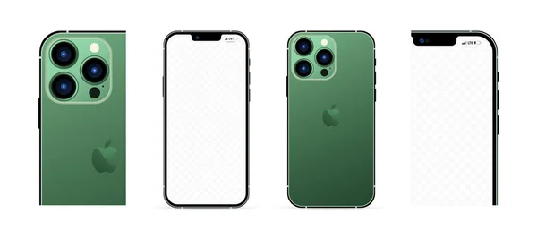 Nouveau Iphone Pro Max Couleur Verte Par Apple Inc Maquette — Image vectorielle