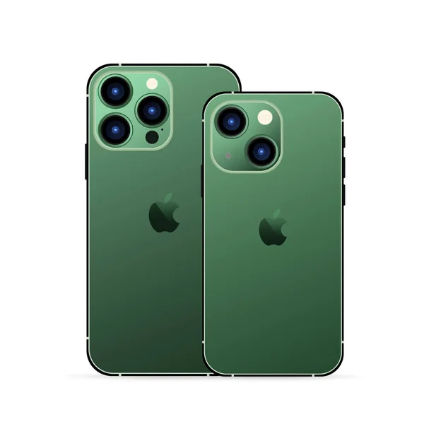 Nouveau Iphone Pro Max Couleur Verte Par Apple Inc Maquette — Image vectorielle