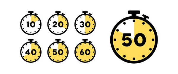 Stopwatch Icon Set Timer Countdown Icon Vector Illustration Eps — Stock Vector