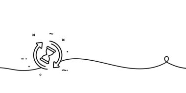 Kum saati simgesi. Saat, çalar saat, 24 saat, zaman yönetimi, hatırlatma, kronometre. Dakiklik kavramı. Tek sıra halinde. İş ve Reklamcılık için vektör satırı simgesi